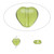 1 Strand Transparent Olivine Green Czech Pressed Glass 6mm Heart Beads *