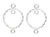 2 Sterling Silver 15mm Hammered Open Circle Earring Link Connectors *
