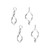 4 Sterling Silver 13x7mm Twisted Marquise Link Drop Charms