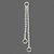 2 Sterling Silver 29x1mm & 37x1mm Double Chain Link Drop Connectors *