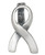 1 Antiqued Sterling Silver 18x11mm Awareness Ribbon Ice Pick Bail with 9mm Grip