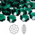 Bead, 12 Swarovski Emerald Green 12x4mm Margarita Lochrose Flower Crystal Beads (3700)