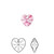 2 Swarovski Rose Pink Faceted Xilion 10x10mm Heart Crystal Pendants (6228)