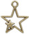 20 Antiqued Brass Pewter 27x22mm Open Star Charms