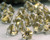 Bead, 50 Transparent Crystal Gold Czech Glass 6x4mm Baby Bell Cone Flower Beads *