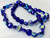 Czech Pressed Glass Lt Cobalt Blue AB 8mm HEART Beads with 0.9-1mm Hole 1 Strand *