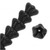 Bead, Flower, 1 Strand(80) Czech Glass Opaque Black 8.5x6.5mm Cone Bell Flower Beads