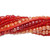 10 Strands(1,100-1,700) Red & Orange Seed & Bugle Glass Bead Mix with 0.4-1.5mm Hole