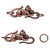 2 Sets Antiqued Copper Plated Pewter 29x13mm Cat Design S Hook Clasps with 2 Rings