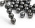 Bead, 100 Czech Pressed Glass Opaque Gunmetal 6mm Round Beads with 0.8-1.5mm Hole *