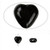 Bead, HEART, 1 Strand(45) Czech Pressed Glass Opaque Black 10mm HEART Beads *