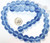 1 Strand(36) Light Blue Pressed Glass 12mm Round Beads with 1mm Hole *