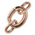 Clasp, 2 Large Copper Plated 20x16mm Self Closing Hinged Bail Clasps with Oval Jump Rings