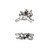 2 Antiqued Silver Plated Pewter 3D 17x12mm Flying PIG Beads with 1.2-1.5mm Hole 2 Antiqued Silver Plated Pewter 3D 17x12mm Flying PIG Beads with 1.2-1.5mm Hole