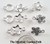 36 Sets Small Silver Plated Pewter 9mm Flower Clasps