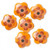 6 Porcelain Hand Painted Double Sided Orange Flower Beads ~ 15x15x6mm *