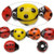 8" Strand(15) Lampwork Glass 12x10mm LADYBUG Bead Mix with 2.3-2.5mm Hole`