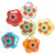 6 Porcelain Hand Painted Double Sided Flower Bead MIX ~ 15x15x6mm *