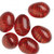 6 Red Glistening Resin with Gold Wire 28x21mm Oval Beads  *