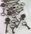 15 Gunmetal Plated Pewter Double Sided Assorted Key Charm Mix  *