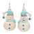 1 Pair Silver Finished Pewter Blue Sparkling 26x14mm Snowman Earrings OR Charms *