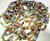 Bead Mix, Millefiori Glass Small to Extra Large Chip Beads (5) 36" Strands