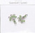 2 Silver Plated Pewter 13mm Fan Chandelier Links w/ Swarovski Peridot Crystals *