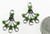 2 Silver Plated Pewter 13mm Fan Chandelier Links w/ Swarovski Peridot Crystals *