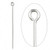 Eye Pin, 100 Silver Plated Brass  4" Long  21 Gauge Standard Eye Pins