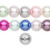 1 Strand(32) Multicolored 12mm Round Glass Pearl Beads MIX with 1.1mm Hole *