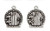 2 Antiqued Silver Plated Pewter Round Fairy Door Charms ~ 16x16mm *