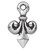2 Antiqued Silver Plated Pewter 10x9mm Double Sided Fleur De Lis Charms *