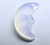 Charm, 1 Matte Blue Glacier Crystal Glass 16x11mm Crescent Moon Charm Pendant *