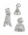 Charm Mix,10 Silver Plated Pewter 3 Dimensional Tassel of 3 Sizes w/ Jump Rings*