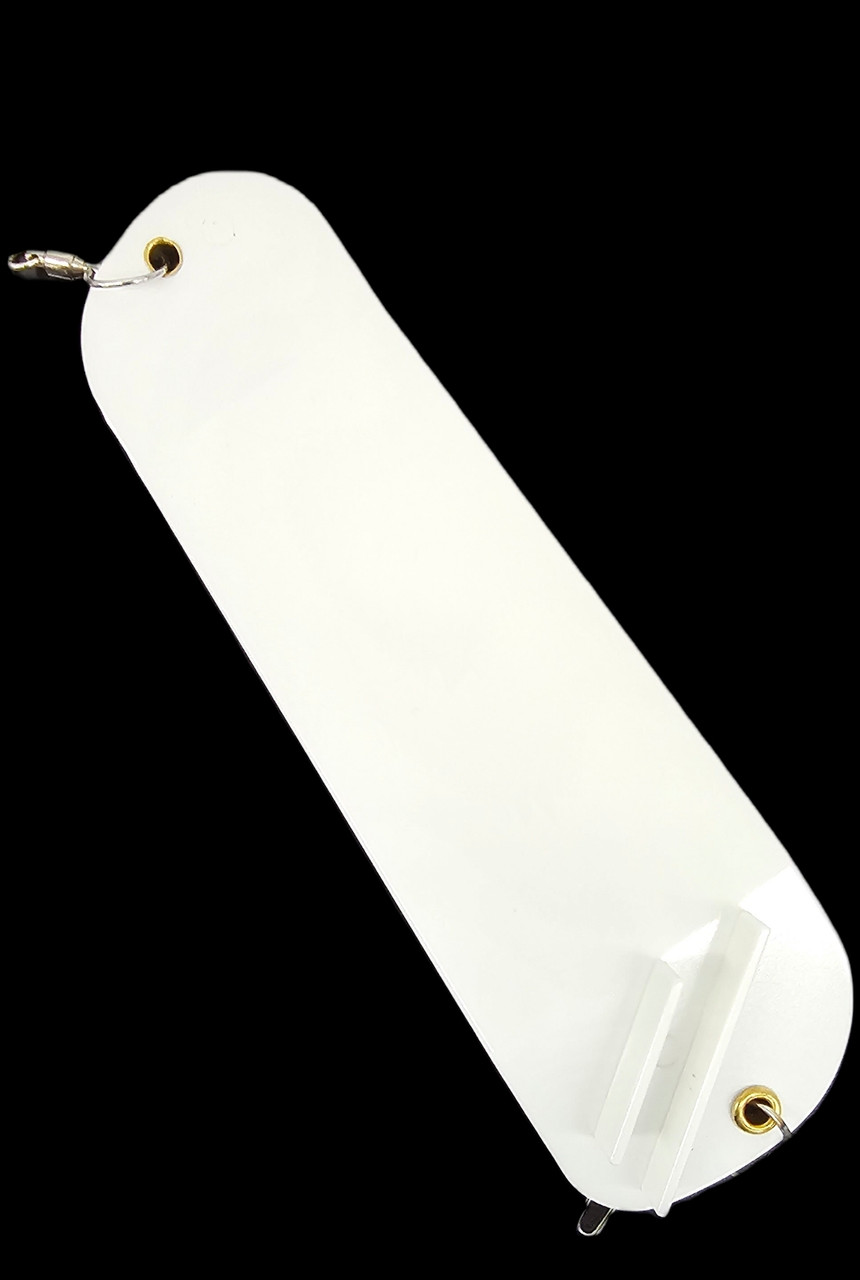 8" White Flasher Blank w/ 2 fins