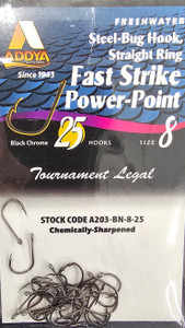 Addya Steel Bug Hook BN #8 (25 Hooks per Pack.) Addya Steel Bug Hook BN #8 (25 Hooks per Pack.)