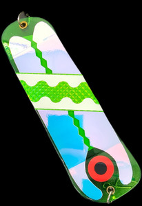 8" Green Charlie Special (erroneously called Kevins Girlfriend) Flasher w/ 2 fins 8" Green Charlie Special (erroneously called Kevins Girlfriend) Flasher w/ 2 fins