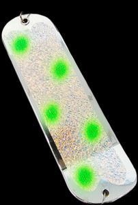 9.5" Chrome Green Slushie Flasher w/ 2 Fins