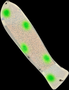 10" Chrome Green Slushie Fish Flasher NO FINS