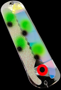 9.5" Chrome Black Eye Pea Bam Flasher w/ 2 Fins