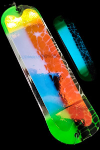 8" Chrome UV Warrior Gator Skin Flasher w/ 2 Fins