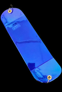 8" Cobalt Blue Chrome Flasher Blank w/ 2 Fins