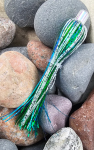 Slammin Salmon HUV Glow Aqua Owee Fly Unrigged Slammin Salmon HUV Glow Aqua Owee Fly Unrigged