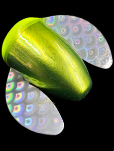 Metallic Chart/Yellow Top Mylar Wings Unrigged Spin-N-Glo SELECT SIZE