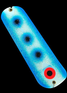 8" White Blue Ellipsis Flasher w/ 2 Fins