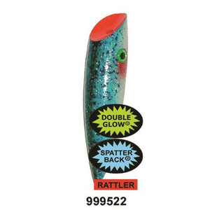 Silver Horde #4  Rattle Glow Blue Spatter Back 4" Plug 2003-999-522