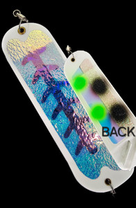 8" White Mega Bam Flasher w/ 2 Fins