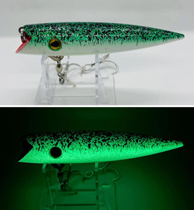 Gator Bait Tackle Glow Green Splaterback Full Boat Plug Gator Bait Tackle Glow Green Splaterback Full Boat Plug