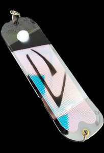 8" Chrome UV Lead Black Flounder Pounder Flasher w/ 2 Fins