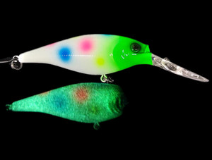Glow Green Head Wonderbread Custom #7 Flicker Shad Glow Green Head Wonderbread Custom #7 Flicker Shad